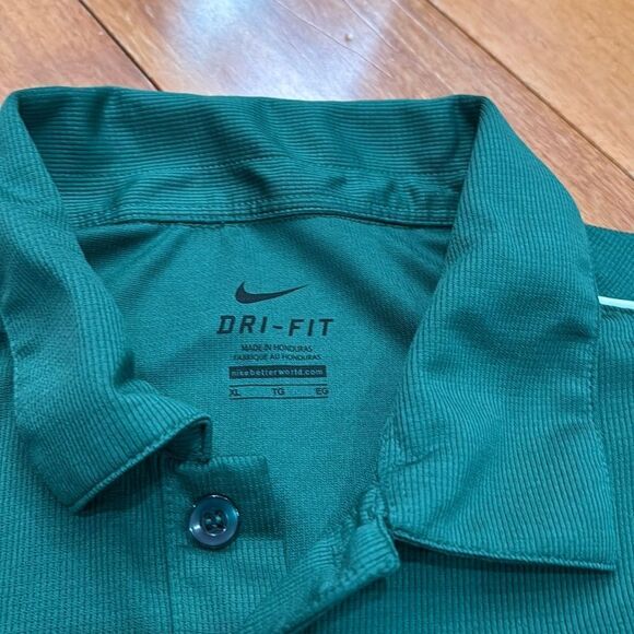 Nike Dri-Fit Men's Green/White 3 Button SS Polo Shirt Size XL - Picture 2 of 8